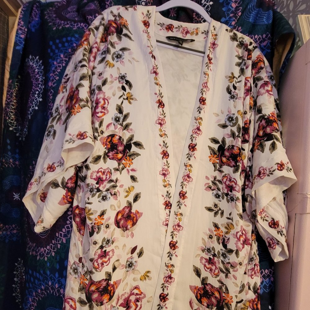 Most beautiful kimono. Very nice colors white house black market  fine quality